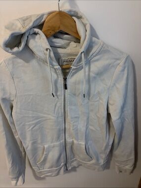 Primark Cream Zip Front Hoodie Jacket